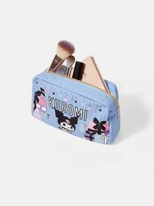HELLO KITTY AND FRIENDS | SHEIN 卡通印花化妝包，便攜式拉鍊化妝收納袋，適合旅行與日常使用 - 藍色 - 查看 6