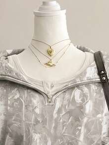 SHEIN EZwear 休閒極簡街頭風水洗效果樹枝迷彩印花輕量半拉鍊運動衫，適合秋冬春夏，運動風 - 彩色 - 查看 4
