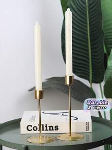 Minimalist Nordic Style Metal Candlestick, Light Luxury Home Tabletop Ornament, Ideal Decorative Prop For Romantic Dinner & Wedding Arrangement Gift. - multicolor - View 1