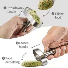 1pc Falafel And Meatball Maker Scoop, And Non-Sticky Stainless Steel Meatball And Falafel Baller Tool, Stainless Steel Professional Falafel Maker Scoop,Baller Scoop Mold - Silver - Upgraded - View 8