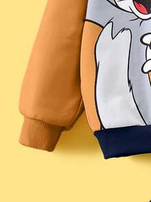 TOM & JERRY X SHEIN Conjunto de 2 piezas para niño pequeño: sudadera con estampado de gato y ratón de dibujos animados y pantalones a juego - Multicolor - Ver 5