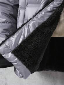 Teen Boys Winter Quilted Fashion Padded Coat - Grey - View 5