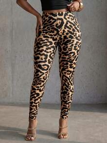 VaVaBold Legging Motif Leopard Nyaman untuk Aktivitas Luar Ruangan, Dalam Ruangan & Liburan, Motif Digital Penuh, Pakaian Musim Gugur untuk Wanita - MultiWarna - View 4