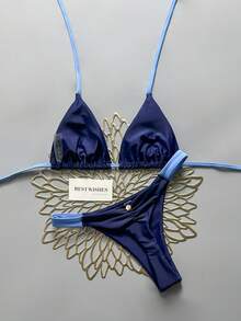 Swim Vcay 春夏海灘度假三角杯掛脖式兩件式泳衣 - 彩色 - 查看 2
