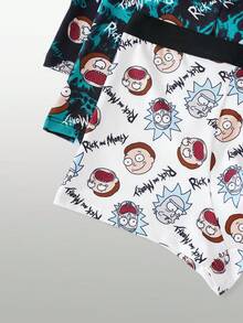 Rick and Morty X SHEIN 男士卡通图案平角内裤 - 綠色 - 查看 4