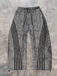 Gym Rark Men's Striped Drawstring Waist Loose Fit 4-Way Stretch Sports Pants - Multicolor - View 1