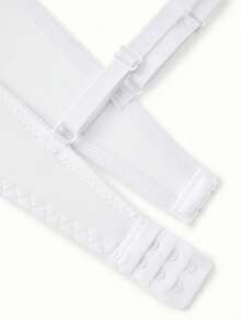 Bonmuse 2件組女款素色蕾絲拼接細肩帶休閒內衣套裝，含鋼圈，適合夏季 - 白色 - 查看 13