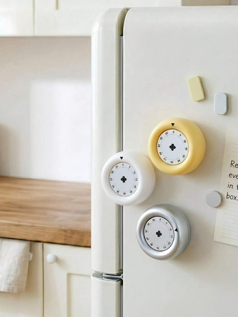 Haus Hana Timer Dapur Mekanik Magnetik, Timer Hitung Mundur Visual dengan Alarm Keras, Pengingat Memasak Tanpa Baterai, Alat Manajemen Waktu Tanpa Baterai untuk Memanggang, Memasak, Belajar, Berolahraga, Desain Minimalis Boho, Cocok untuk Penggunaan di Rumah, Kantor, dan Kelas - MultiWarna - View 1