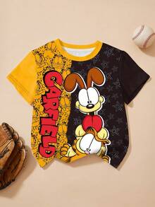 GARFIELD | SHEIN 卡通印花全幅印花男童T恤 - 白色 - 查看 1