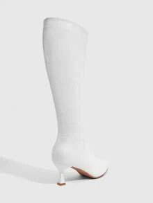CUCCOO SZL Women's Fashion Pointed Toe Knee-High High Heel Boots For Christmas Valentine's Day Spring Shoes - White 12 # - View 3