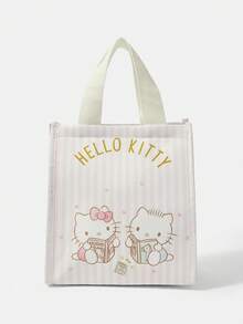 HELLO KITTY AND FRIENDS | SHEIN 粉色格紋印花午餐袋，可愛角色印花保溫食物袋 - 卡通-3 - 查看 6