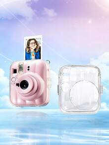 Teckwe 1pc Transparent Protective Case For Instant Camera, Clear Crystal Slim Design, Anti-Drop & Anti-Scratch Full Protection, Lightweight & Portable, Perfect For Daily Home & Travel Use, Durable & Affordable Camera Accessory - View 3