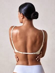 Veilyse Women's Seamless Backless Bra, Backless Design, Sexy Summer Bra, Bridal Bra, Comes With 3 Adjustable Shoulder Straps, Comfortable & Breathable, Suitable For Weddings, Formal Occasions, Can Be Paired With Spaghetti Straps - Apricot - View 3