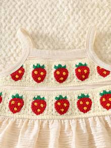 SHEIN Newborn Baby Girl Summer New Style Printed Pattern Cute Triangle Bib Set With Headband - Apricot - View 3