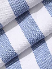 Dazy Plus Plus Size Summer Vacation Striped Loose Wide Leg Skorts Loungewear Bottoms Sleepwear All Season - Blue and White - View 8