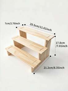 1 buah Rak Display Kayu Multifungsi 3 Tingkat, Daya Tampung Beban Kuat, Hemat Ruang, Rak Penyimpanan untuk Perhiasan, Kalung, Gelang, Patung, Figur, Pot Tanaman, Rak Organizer, Rak Pameran Rumah, Toko, Koleksi, Etalase - warna-warni - View 2