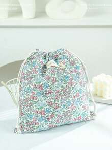 [Tas Motif Bunga Menawan] Tas Serut Motif Bunga Cerah 1 buah - Kantong Hadiah & Penyimpanan Kain Menawan dengan Motif, Sempurna untuk Perhiasan, Kosmetik, Perlengkapan Perjalanan & Pengorganisasian Rumah - MultiWarna - View 10
