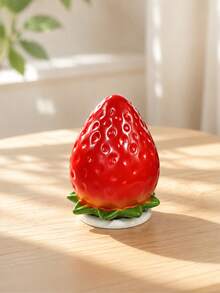 Zazumi Creative Simulation Strawberry Toothpick Box - Home Use - Kitchen/Living Room Desktop High-Ambition Toothpick Holder Storage Canister - Cute Table Decoration Item - Gift For Moving Into A New Home - Soft and cute strawberry toothpick jar - View 3