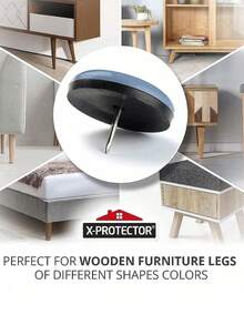8 Pcs Furniture Sliders, Heavy Duty Chair Glides For Wood Floor, Easy Move & Floor Protection - Dusty Blue - View 7