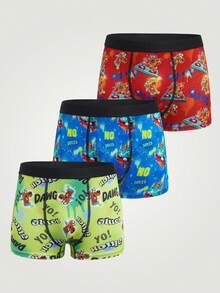 SCOOBY-DOO X SHEIN Tween Boy Boys Minimalist Printed Boxer Briefs - Multicolor - View 1