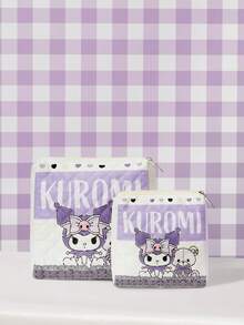GARFIELD | SHEIN Purple & White Cartoon Character Print Cosmetic Bag, Portable Zippered Organizer - Cartoon-1 - View 1