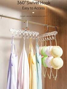 1pc Multi-Hook Metal Hanger For Camisoles, Multi-Functional Storage Organizer For Underwear And Tank Tops, Suitable For Home And Dormitory Use. - Multicolor - View 7