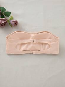 SHEIN 女款純色加厚休閒日常無肩帶內衣 - 粉色 - 查看 6