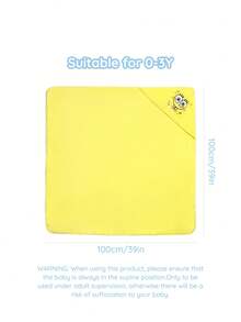 SpongeBob SquarePants | SHEIN 幼兒珊瑚絨吸水浴巾與浴袍 - 黃色 - 查看 4