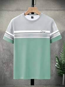 NEOREFINED Men's Summer Casual Colorblock Patchwork Short Sleeve T-Shirt - Multicolor - View 2