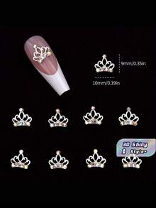 10PCS AB Rhinestone Crown Shape 3D Shiny Multicolor Nail Art Rhinestones Gems Decoration For Manicure Salon Party Daily Wear Gift Women - Multicolor - View 1