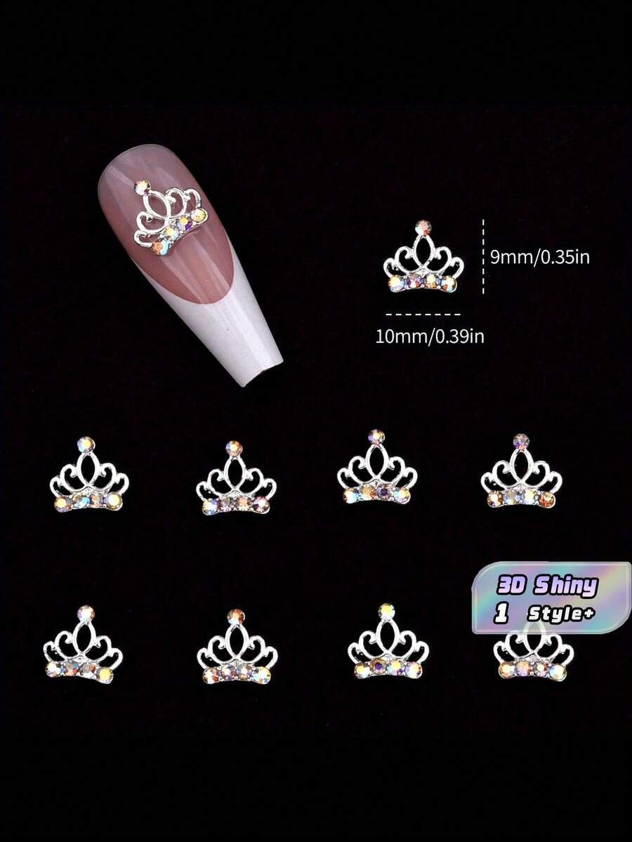 10PCS AB Rhinestone Crown Shape 3D Shiny Multicolor Nail Art Rhinestones Gems Decoration For Manicure Salon Party Daily Wear Gift Women - Multicolor - View 1