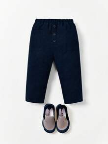 Cozy Pixies Cozy Cub Baby Boy Casual Comfortable Straight Leg Pants - Navy Blue - View 3