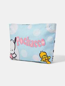 HELLO KITTY AND FRIENDS | SHEIN 1個卡通印花燈芯絨拉鍊化妝包，輕量多功能內襯化妝收納包 - 鴨子 - 查看 4