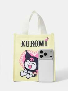 HELLO KITTY AND FRIENDS | SHEIN 黃色可愛角色與愛心印花保溫便當袋，學生用保溫食物手提袋 - 卡通-5 - 查看 3