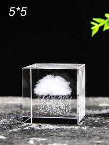 Haus Hana 3D雨云水晶立方体，心形/云朵/月亮/鲸鱼雕刻玻璃立方体，玻璃镇纸摆件，非常适合用作缝纫纸样压重物、纸艺、皮革制品、桌布压重物和DIY工作坊用品，理想的摄影道具、剪贴簿工具和蓝图架，现代家居和办公室桌面装饰，精致的玻璃工艺摆件，适用于客厅、书房和桌面，是生日、母亲节、情人节、复活节和圣诞节送给家人、朋友、爱人和DIY爱好者的理想礼物。 - 多色 - 查看 10