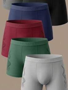 6 Pieces/Package And Comfortable Boxer Shorts With Lettering Print For Men - Multicolor G - View 3