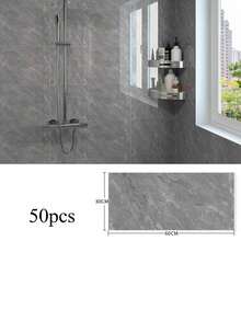 10/20/50 PCS Marble Pattern Self Adhesive Wall Stickers Faux Natural Stone PVC Foam Waterproof Moisture Proof Easy Clean Cuttable Peel Stick Wall Decals For Bathroom Living Room Kitchen Bedroom Home Renovation Decor - multicolor - View 17