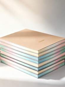 1 pieza Cuaderno con tapa dura de piel sintética de alta calidad en color Morandi, de 160 páginas, diario o cuaderno sencillo, tamaño A5 para reuniones y vuelta al colegio - Multicolor - Ver 7