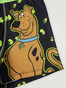 SCOOBY-DOO X SHEIN Men's Casual Comfortable Cartoon Print Boxer Briefs - Black - View 4