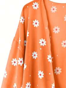 GlowEve Women's Floral Print Casual Versatile Daily Wear Blouse - Burnt Orange - View 6