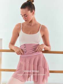 GLOWMODE Stay Poised Cozy Warm Waist Support Wrap Multi-Styling Barre Ballet Pilates Studio Daily Casual - Ballet powder - View 3