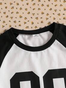 Teen Girls 3pcs Basic Printed T-Shirts For Teen Girls, Fresh Style With Spring, Casual, Outfit, Comfortable, Daily, Minimalist, Vacation - Black - View 6