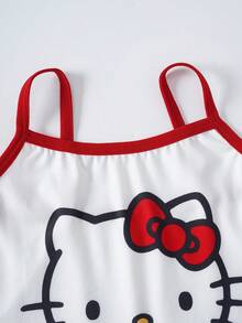HELLO KITTY AND FRIENDS | SHEIN Set Pakaian Dalam Model Kamisol Motif Kartun untuk Anak Perempuan - Red and White - View 5