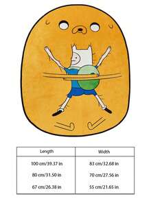 ADVENTURE TIME X Joivida 1 pieza Alfombra – Tapete de piso con licencia de dibujos animados, decoración del hogar de felpa suave - Tesoro de Aventura - Ver 3
