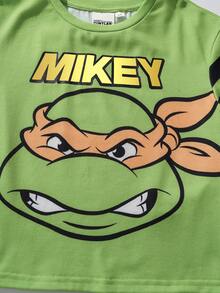 TEENAGE MUTANT NINJA TURTLES | SHEIN 小男孩圓領短袖休閒T恤 青少年 MUTANT TURTLES - 綠色 - 查看 6