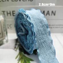 1 rollo de 4cm/2,5cm Cinta de seda plisada ondulada para envoltura y decoración de regalos, empaquetado de pasteles, arte floral y decoración de regalos - Albaricoque - Ver 8