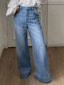DAZY Women's Loose Casual Distressed Korean Style Jeans Petite Everyday Light Blue Summer - Blue - View 2