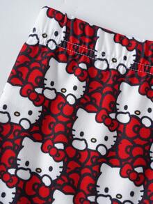 HELLO KITTY AND FRIENDS | SHEIN Set Pakaian Dalam Model Kamisol Motif Kartun untuk Anak Perempuan - Red and White - View 4