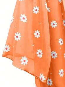 GlowEve Women's Floral Print Casual Versatile Daily Wear Blouse - Burnt Orange - View 4