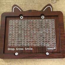 1pc Decoration Sign Piggy Bank DIY Wooden Money Box, Reusable & Writable. Suitable For Coins And Bills Best - brown - View 7